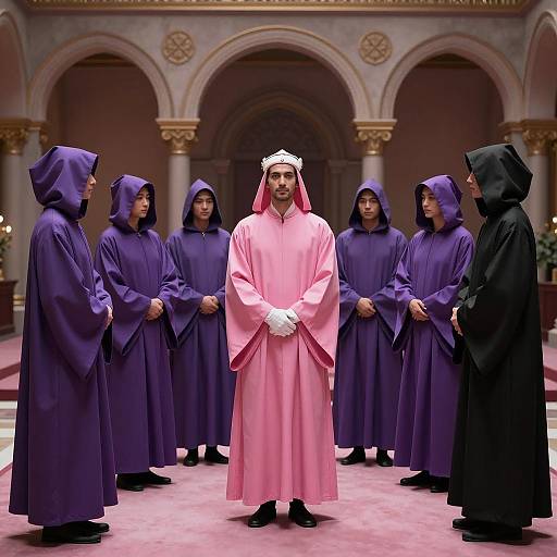 Mystical Gathering in Ornate Hall