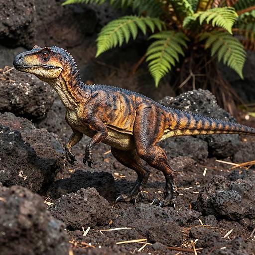 Velociraptor Mid-Hunt on Rocky Terrain