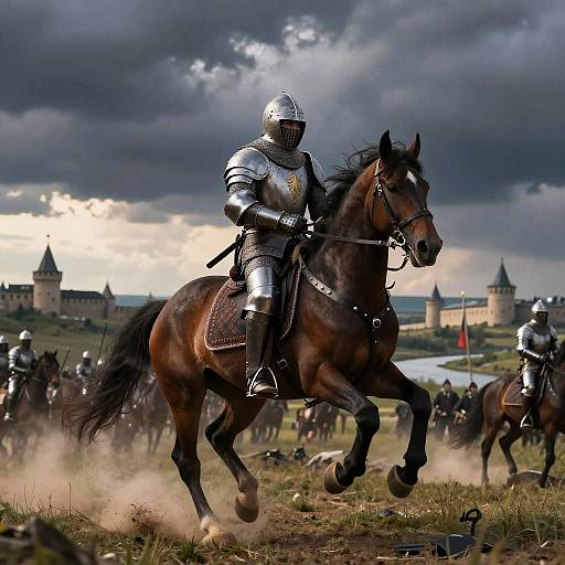 Putin on Armored Horse in Battle