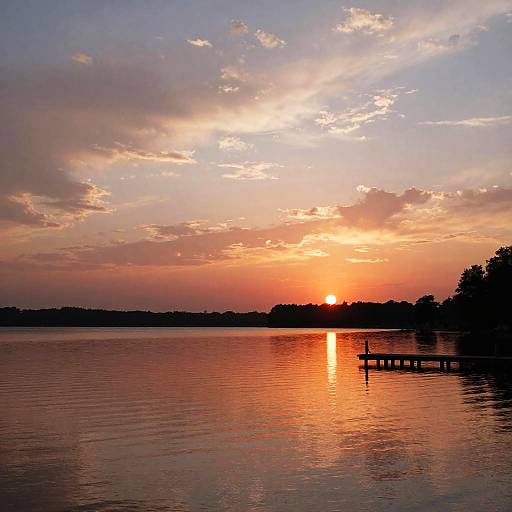 Serene Sunset Over Tranquil Lake