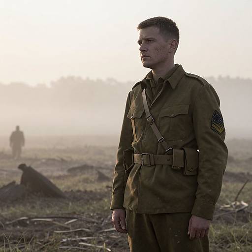 Reflective Soldier at Dawn Battle