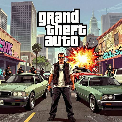 Explosive GTA Street Showdown Art