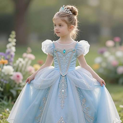 Whimsical Princess Portrait in Blooming Garden