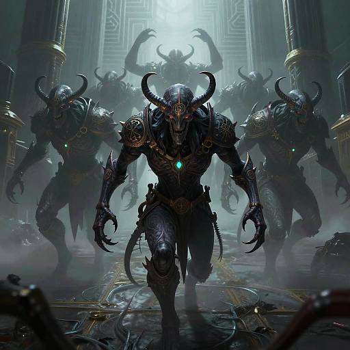 Chaos Daemon Horde Charging Through Misty Labyrinth