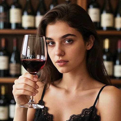 Portrait of Woman with Red Wine