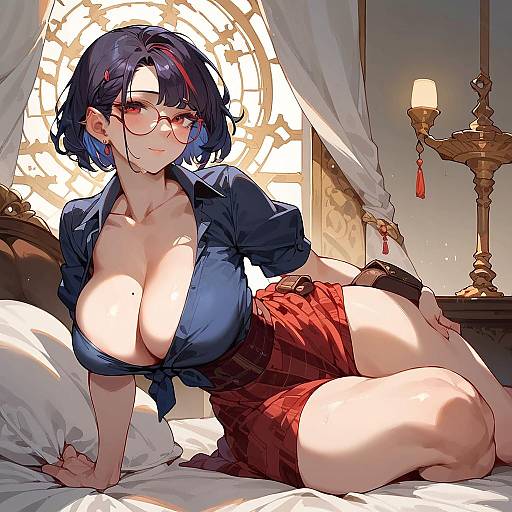 Vibrant Fashion Statement in Bedroom Setting