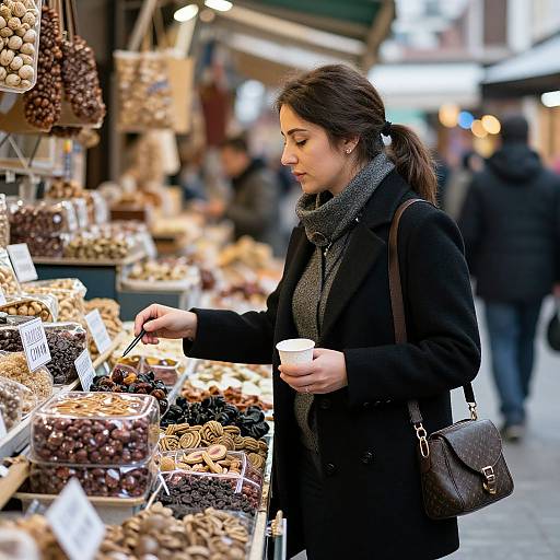 Turkish Woman at Market Scene
