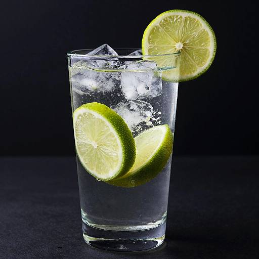 Vibrant Glass of Lime Ice Water