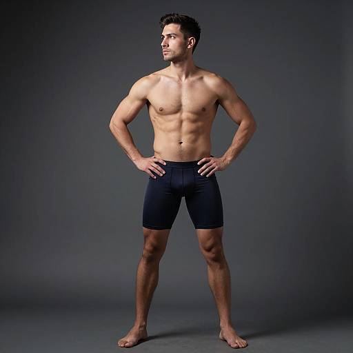 Heroic Portrait of Fit Olive-Skinned Man