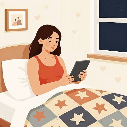 Cozy Night Reading Digital Illustration