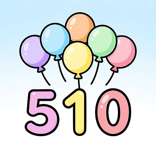 Playful Balloon Fraction Illustration