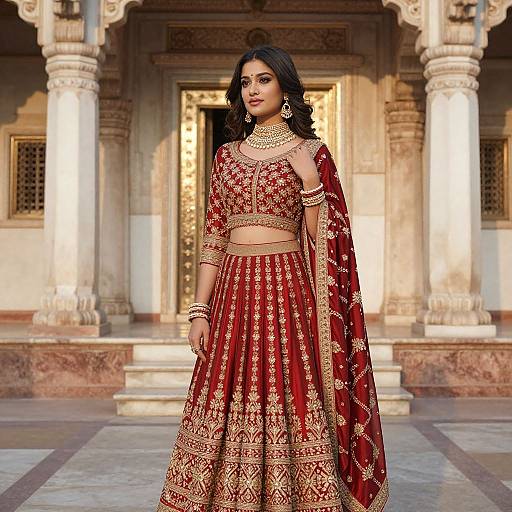 Serene South Asian Model in Shivshahi Paithani