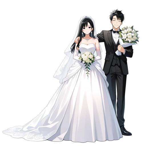 Radiant Wedding Couple in Formal Attire Radiant Wedding Couple in Formal Attire