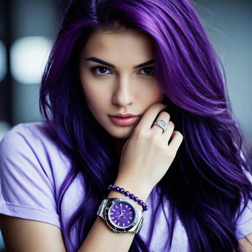 Realistic Vicky Violet Portrait with Jewelry
