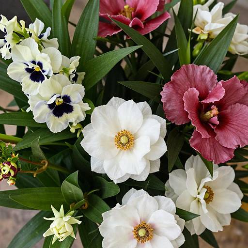 Close-Up Vibrant Blooming Flowers