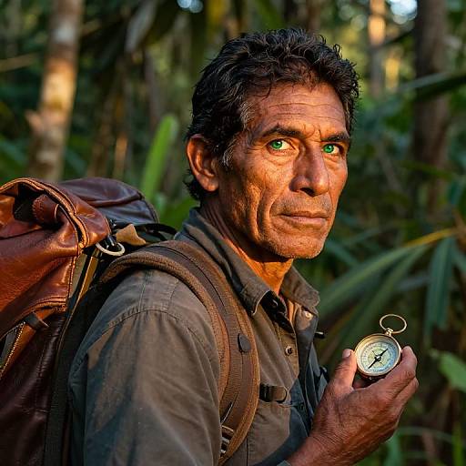 Golden Hour Portrait of Hispanic Traveler