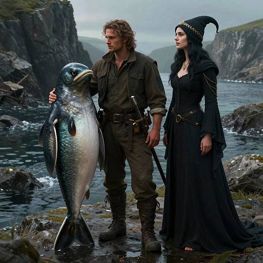 Selkie and Sea Witch at Cliffs