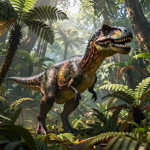 Hyper-Realistic T-Rex in Prehistoric Jungle