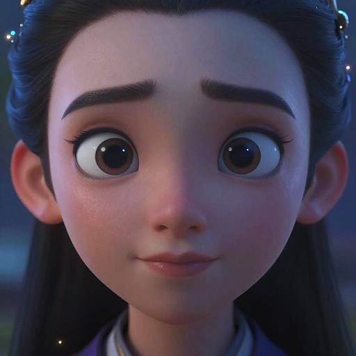 Whimsical Character with Upside Down Eyebrows