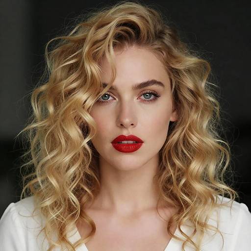 Striking Portrait of a Curly-Haired Woman