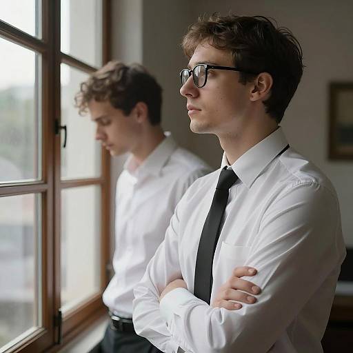 Contemplative Scene in Dim Room