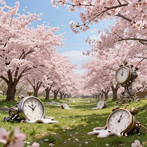 Surreal Dreamscape with Melting Clocks
