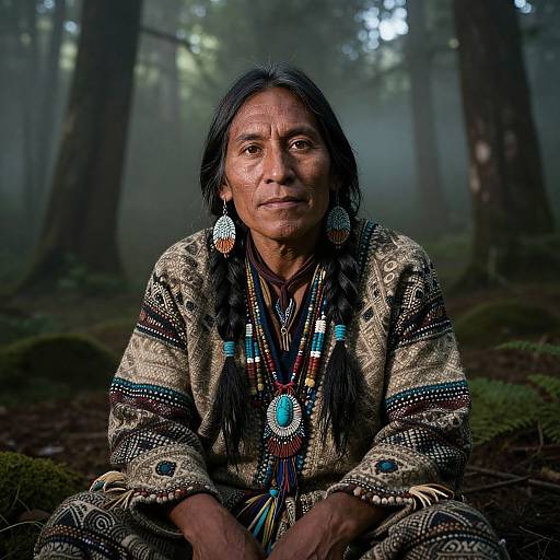 Photorealistic Native American Shaman Portrait