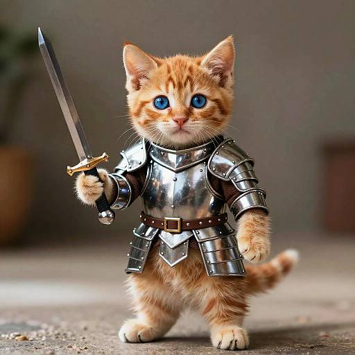 Adorable Tabby Kitten Knight