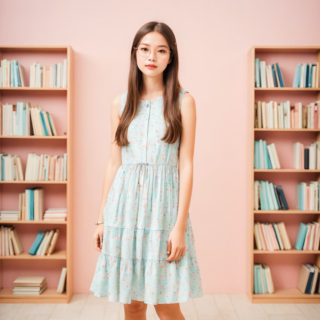 Dreamy Pastel Photo Shoot with Cheerful Girl