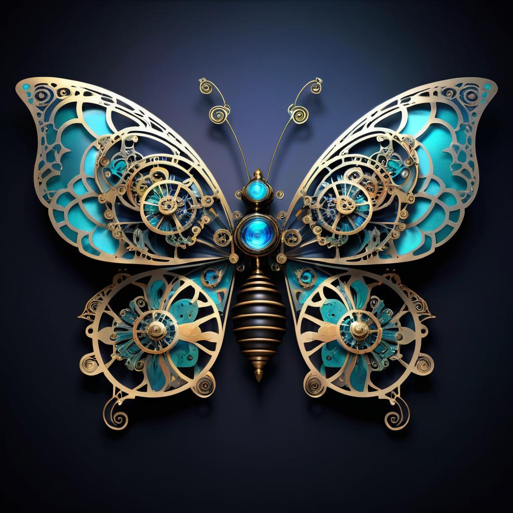 Whimsical Mechanical Butterfly Design