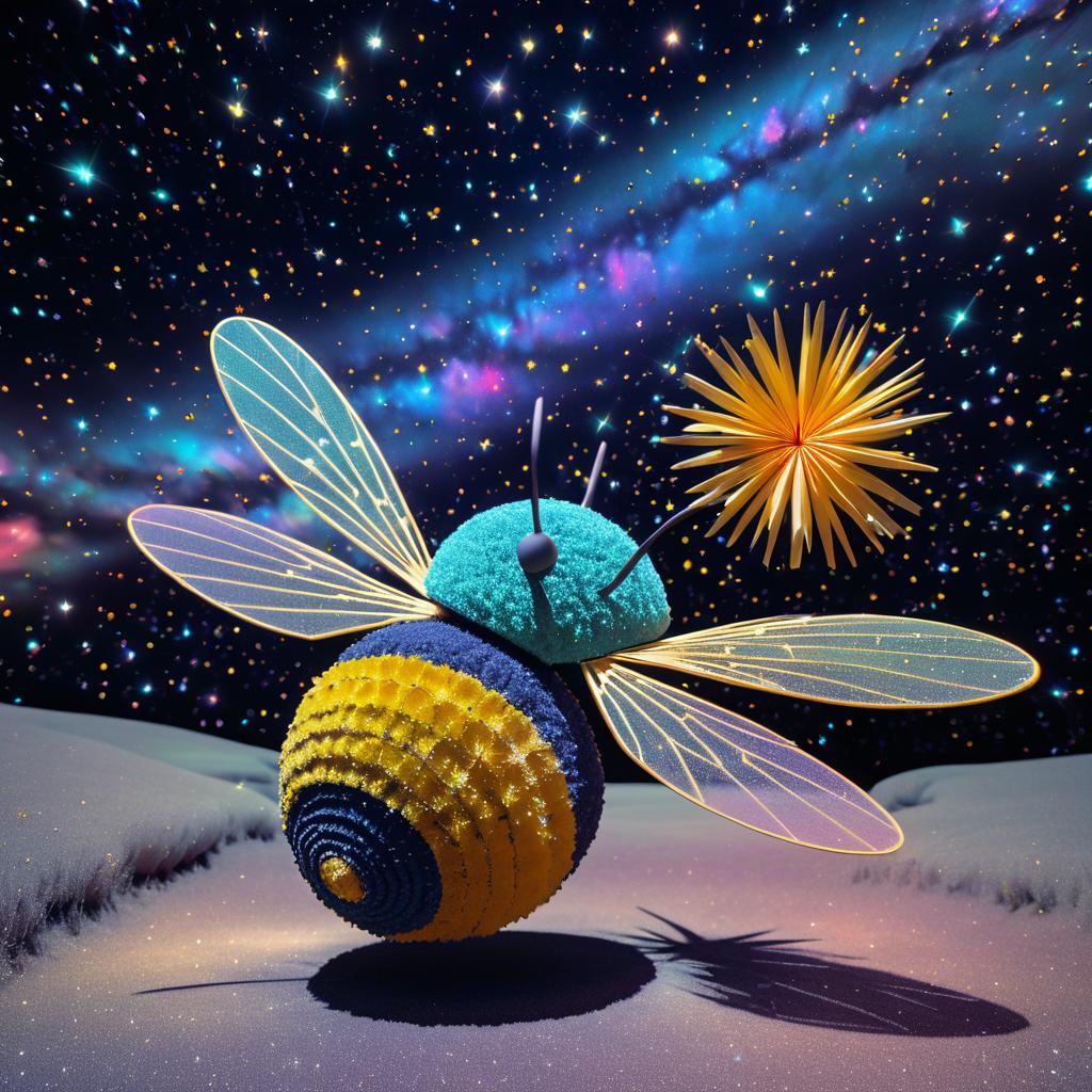 Cosmic Bee Art Installation in Macro