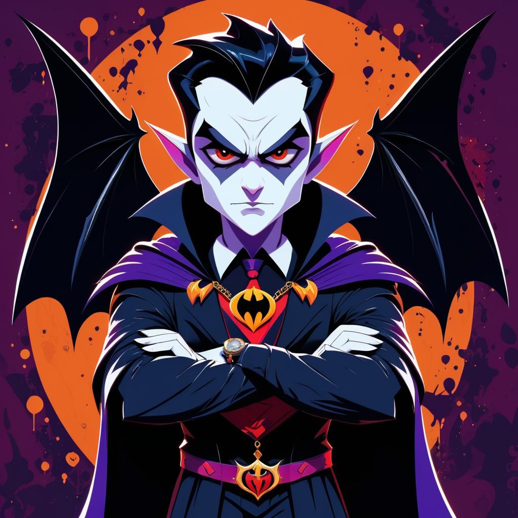 Artistic Cartoon Vampire Character Design