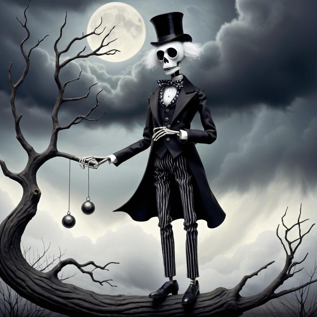 Eerie Marionette in Burtonesque Style