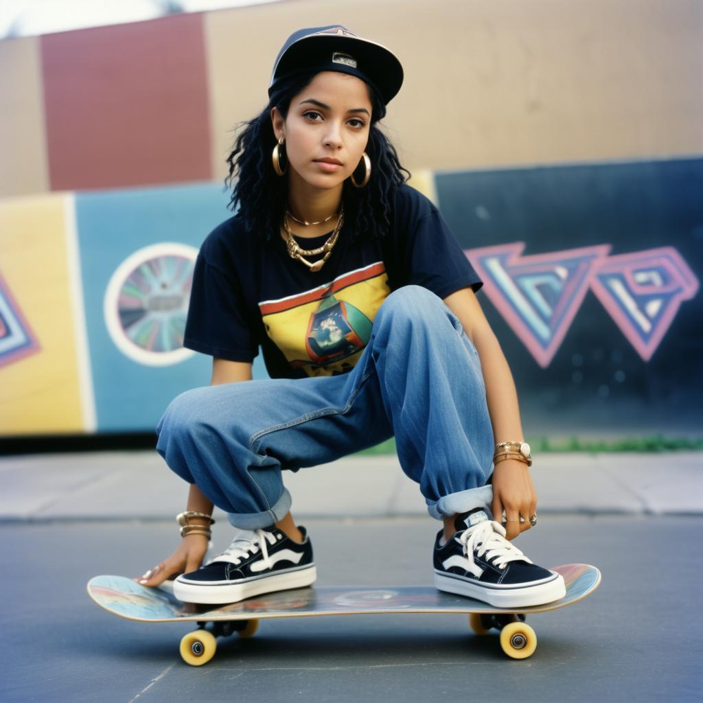 Nostalgic Cleopatra as a 90s Street Skater