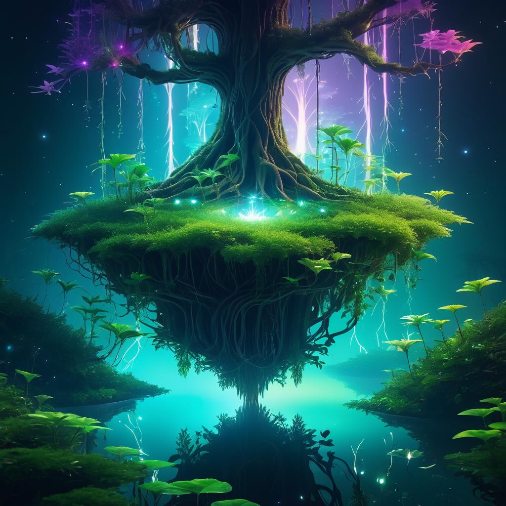 Ethereal Floating Island Magic Forest