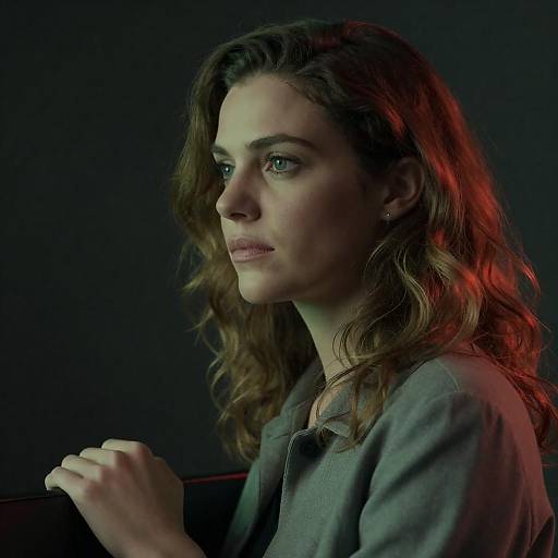 Dramatic Portrait of a Serious Woman