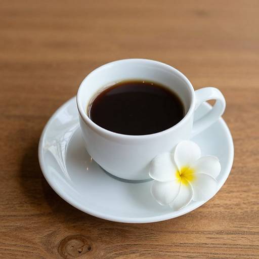 Coffee Cup with White Flower