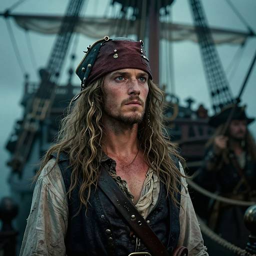 Photorealistic Salty Sea Pirate Scene