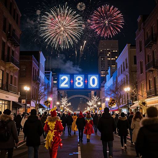 Vibrant New Year's Eve City Celebration