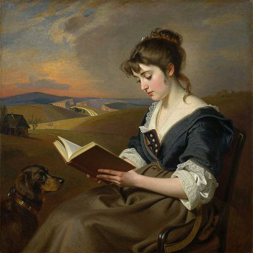 19th Century French Woman Reading Portrait