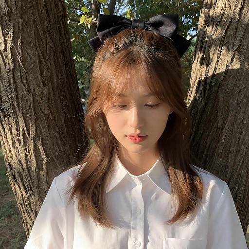 Dappled Light Portrait of Young Woman