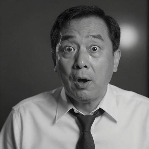 Shocked Man in Black-and-White Portrait