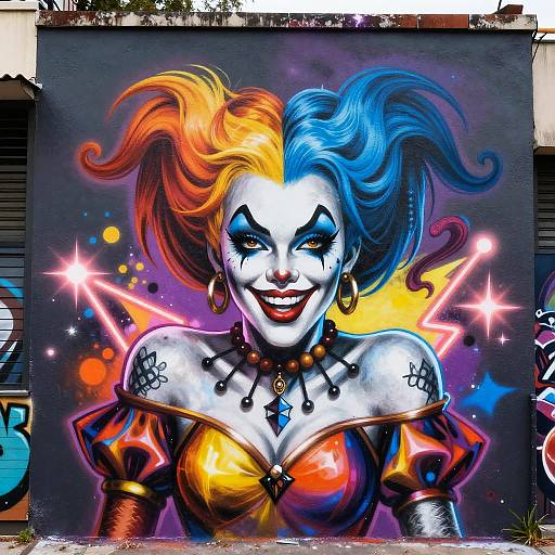 Colorful Harlequin Street Graffiti