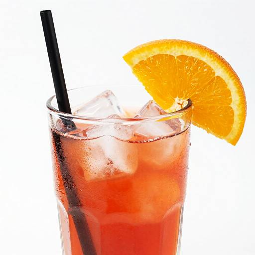 Vibrant Red Cocktail with Orange Slice