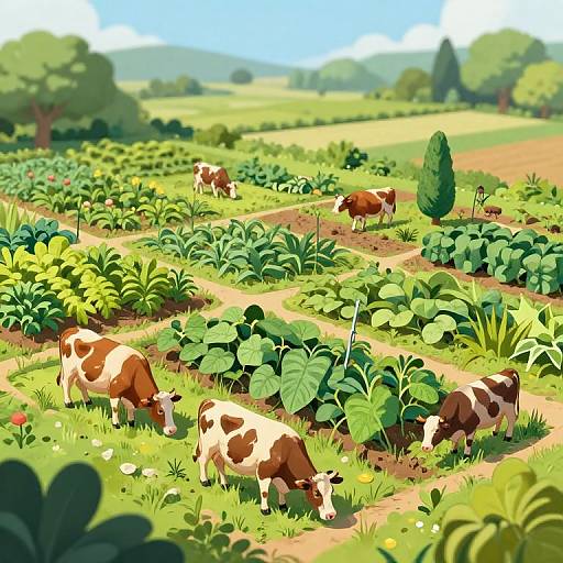 Agroecosystem with Integrated Livestock and Crops