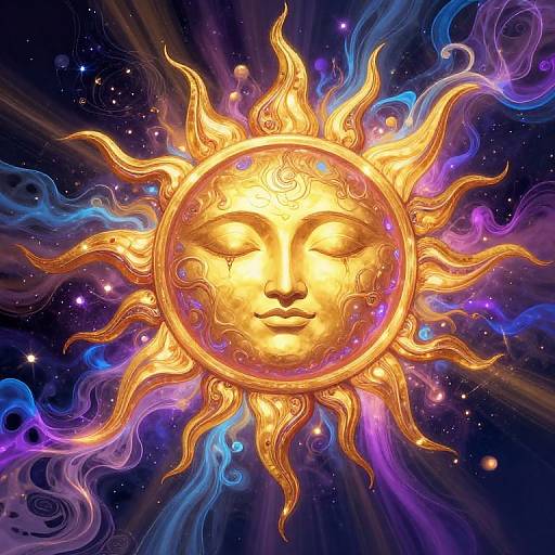 Trippy Cosmic Sun Fantasy Art