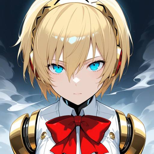 Aigis from Persona: Blonde Android with Bow