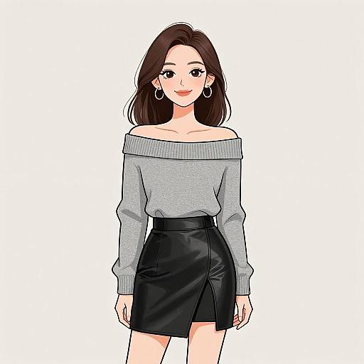 Smiling Woman in Casual Chic Outfit