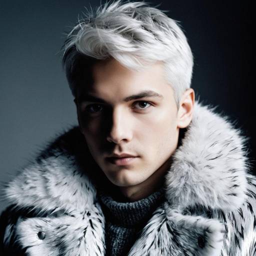 Realistic Male with Silver Fur Coat