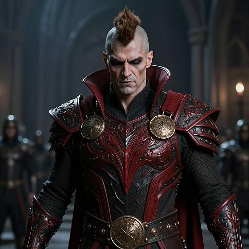 Menacing Fantasy Warrior in Dark Gothic Armor